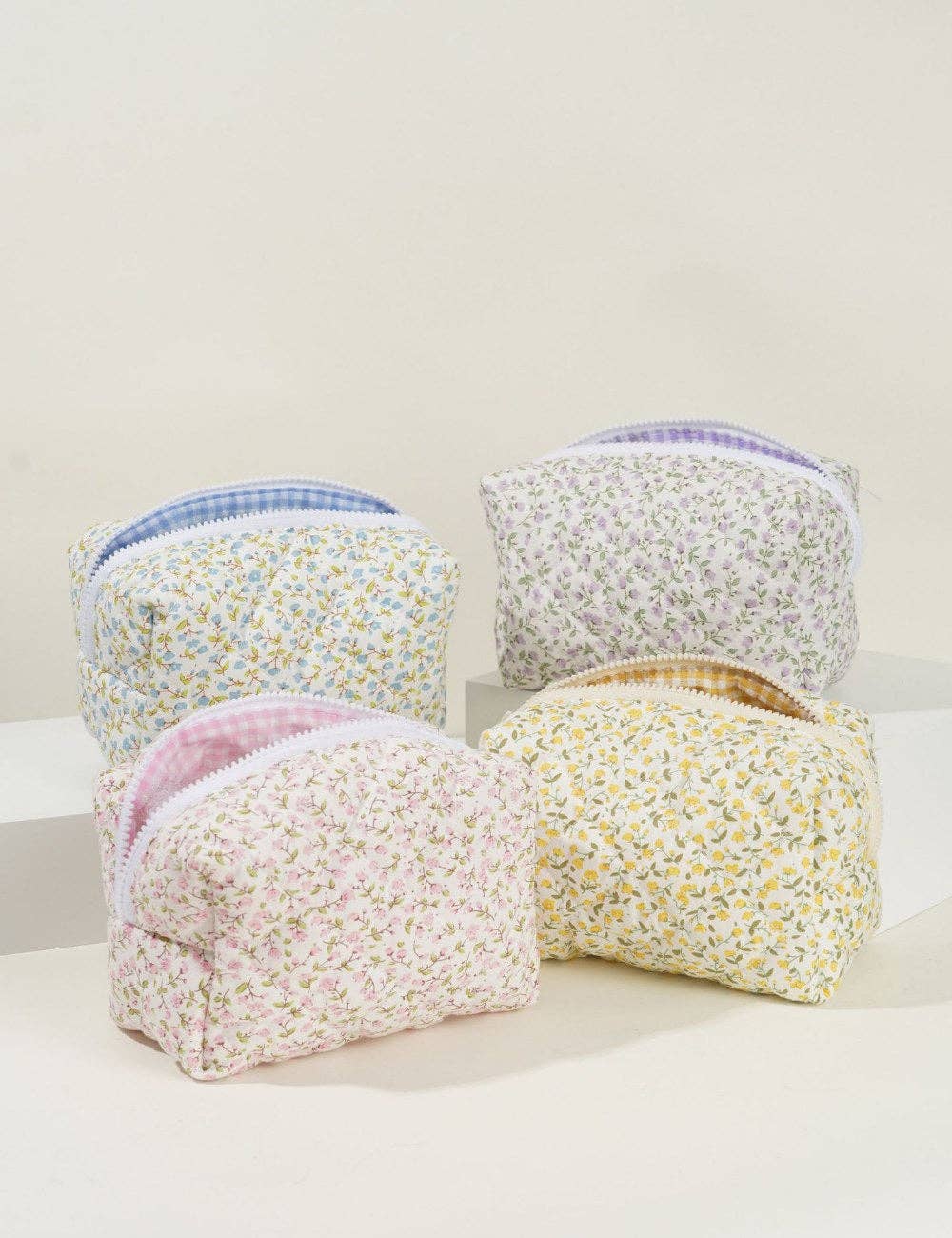 Floral Quilted Cotton Make Up Bag