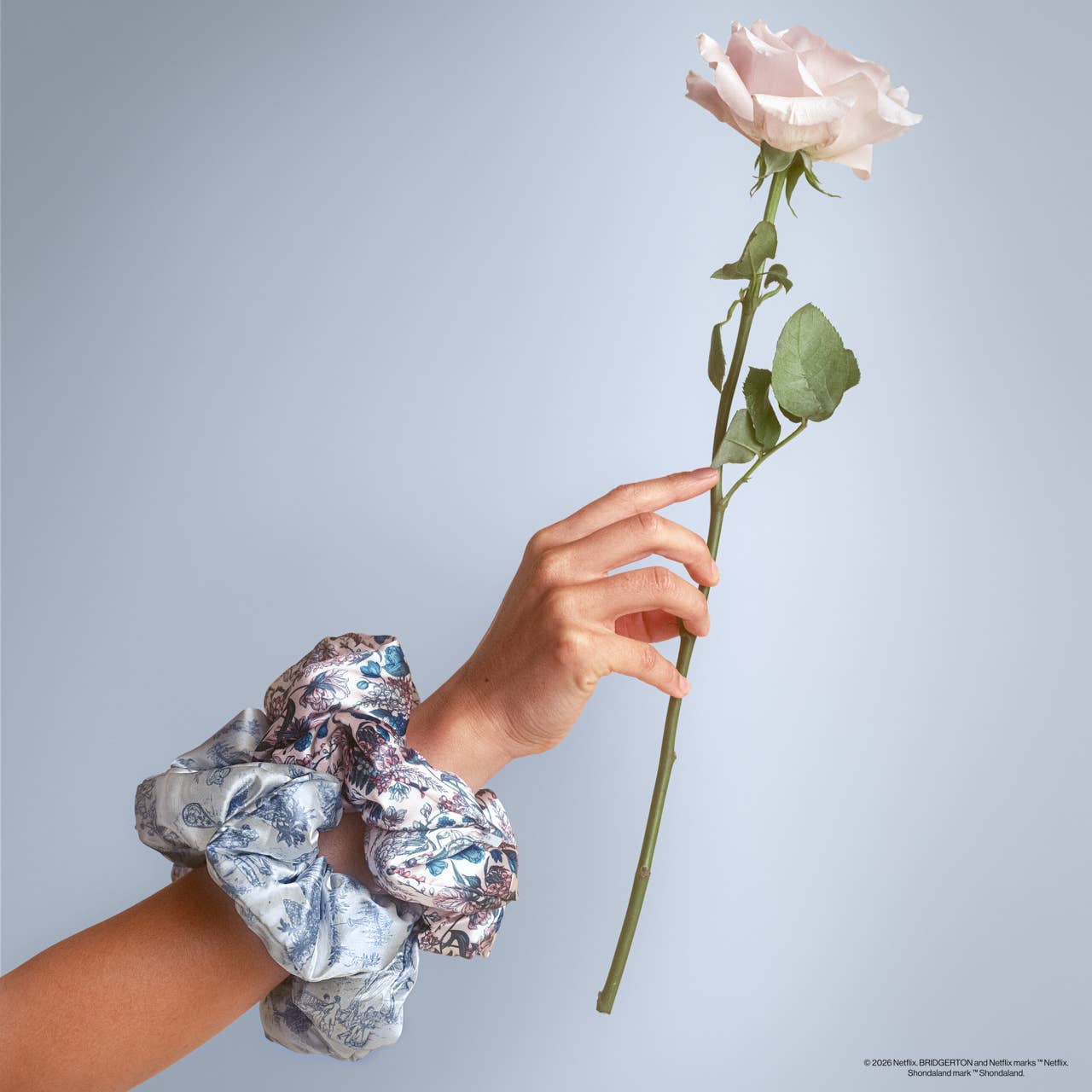 Bridgerton x Kitsch Satin Pillow Scrunchies® in Toile in Bloom