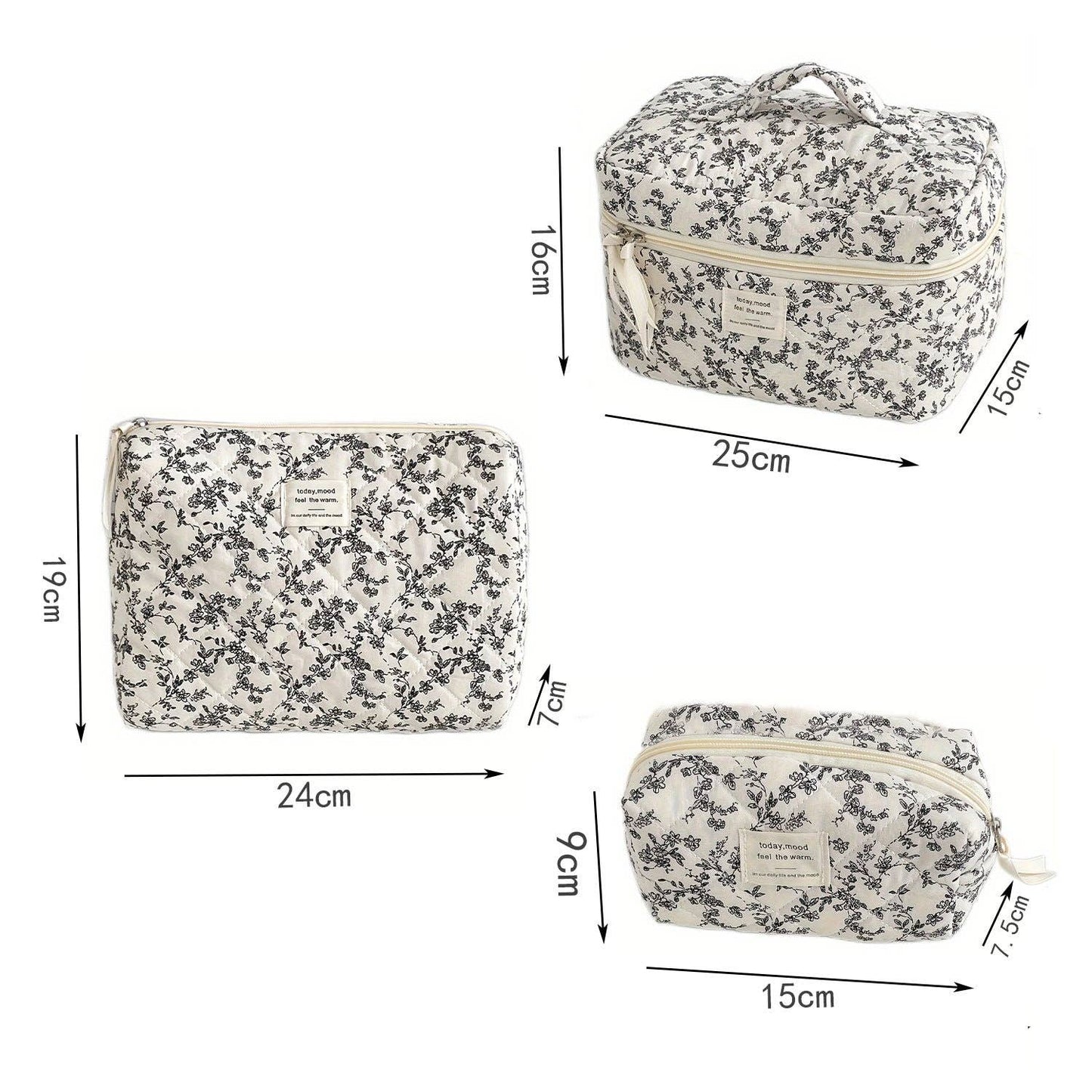 Floral Block Make Up Bag