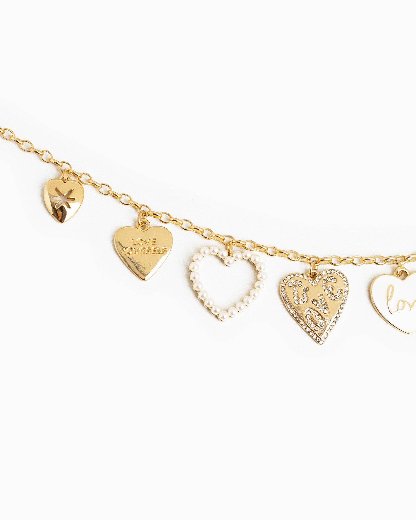 Multi Heart Charm Necklace