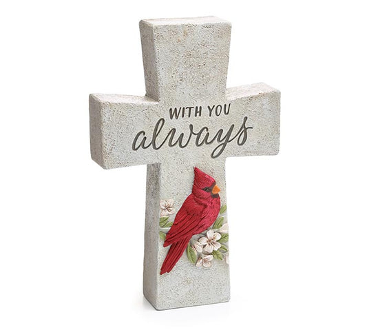 Resin Cross with Cardinal