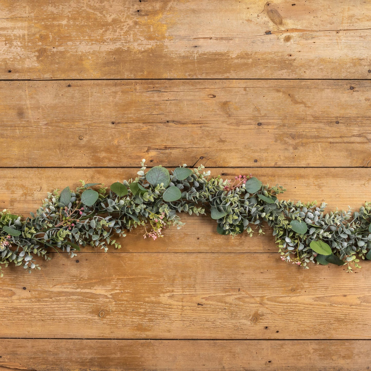 6' Eucalyptus & Pink Berries Garland