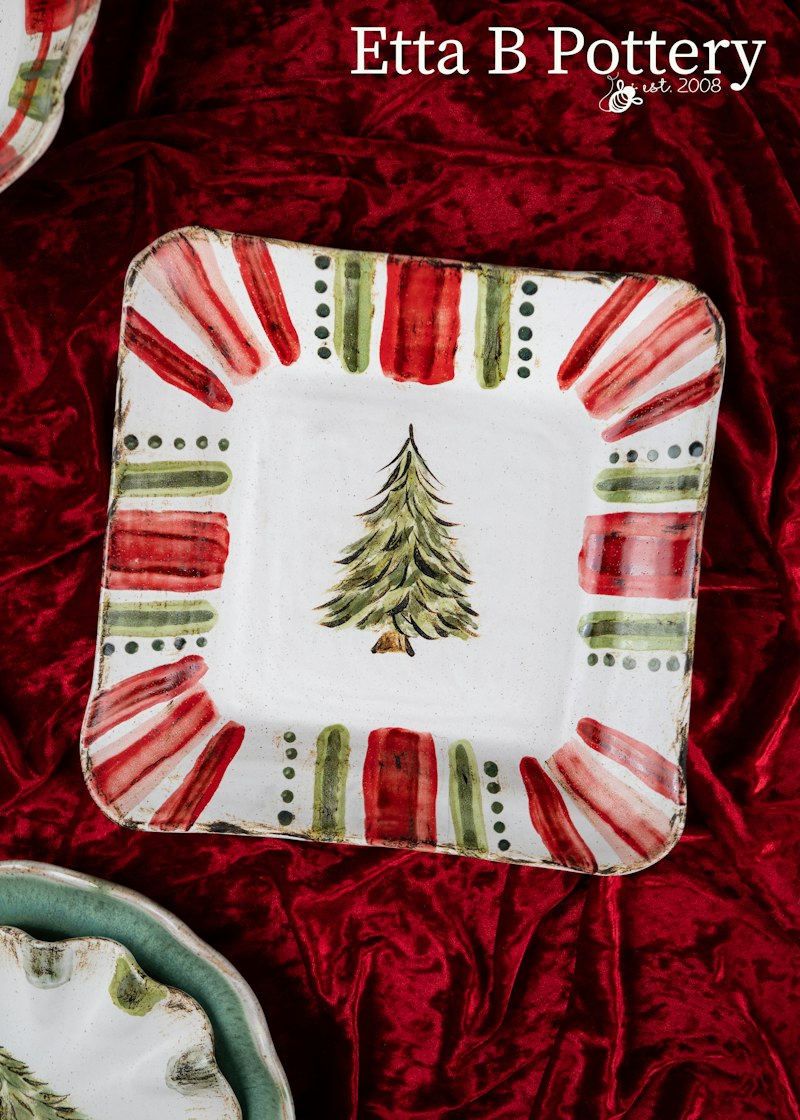 Christmas Cupcake Platter on Stand