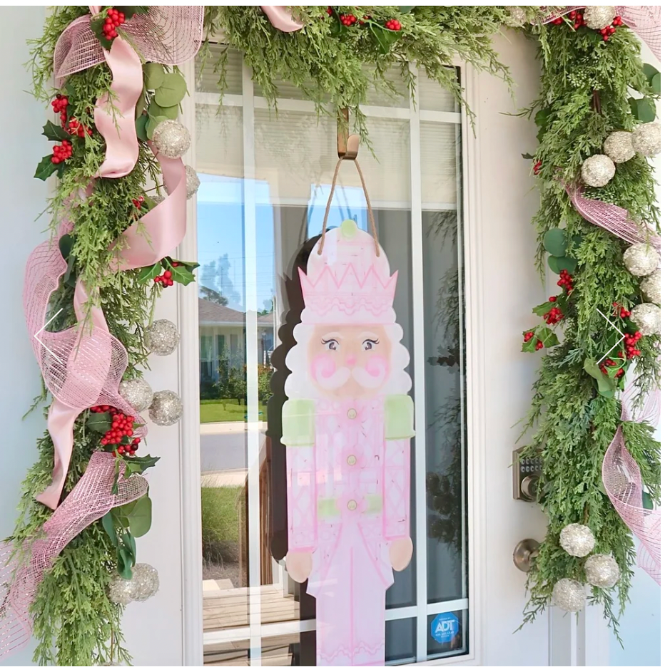 Pink Nutcracker Door Hanger