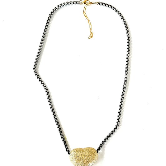Shimmer Heart Slide Necklace
