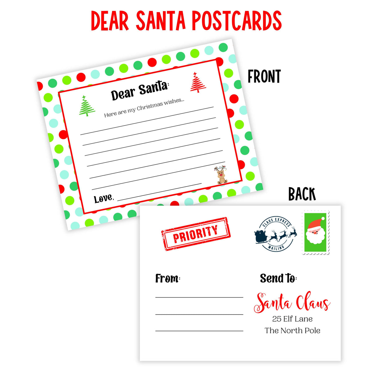 Dear Santa Postcards