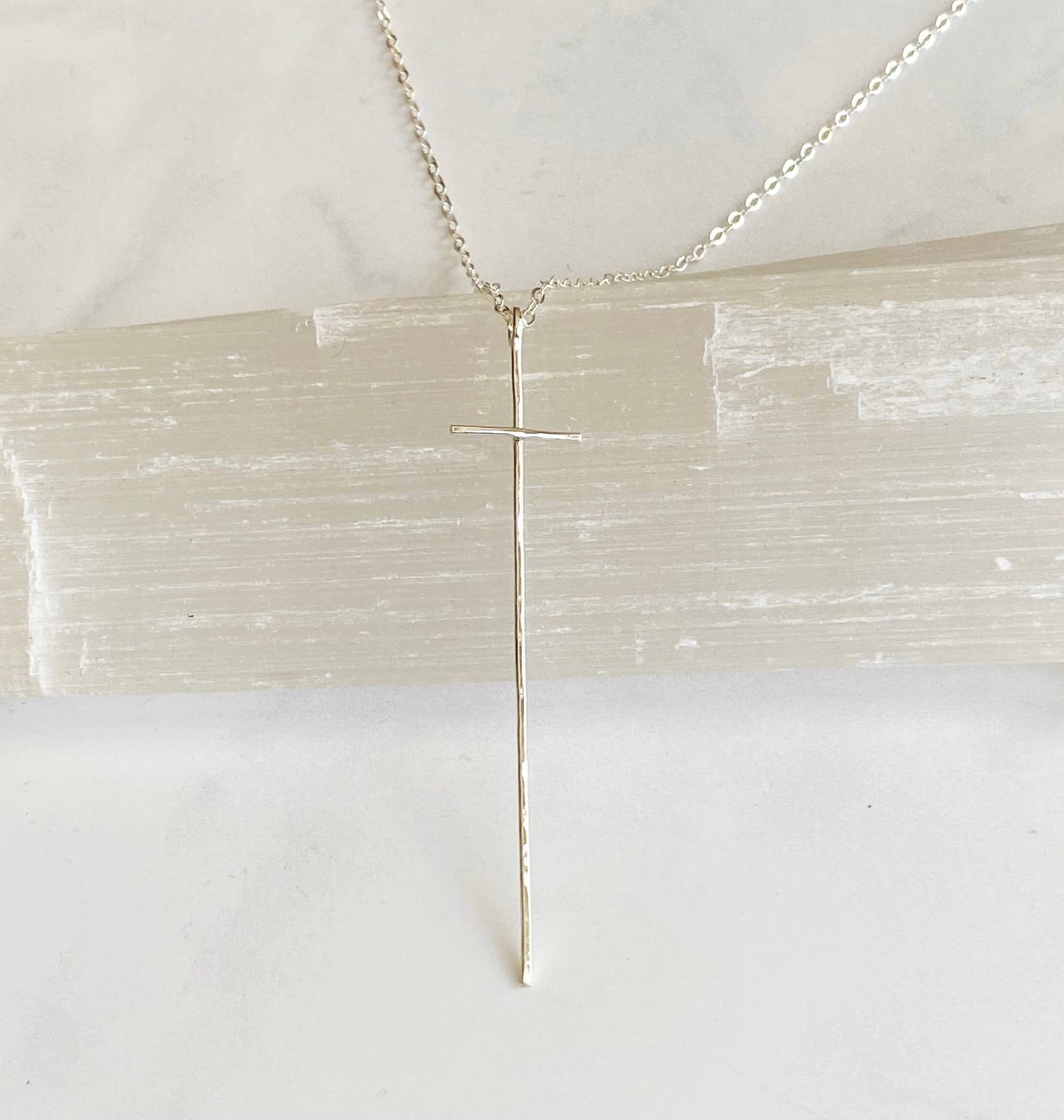 Modern Cross Necklace- Sterling Silver