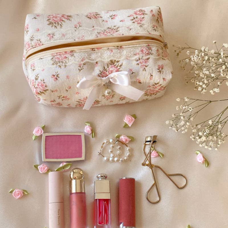 Pink Bow Makeup Bag