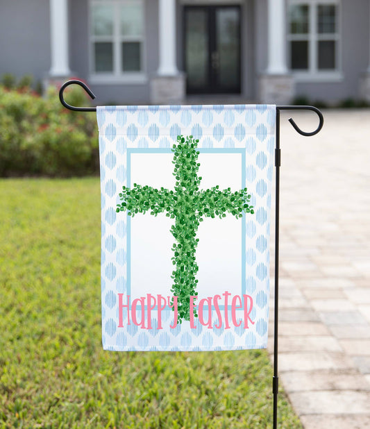 Greenery Cross Garden Flag