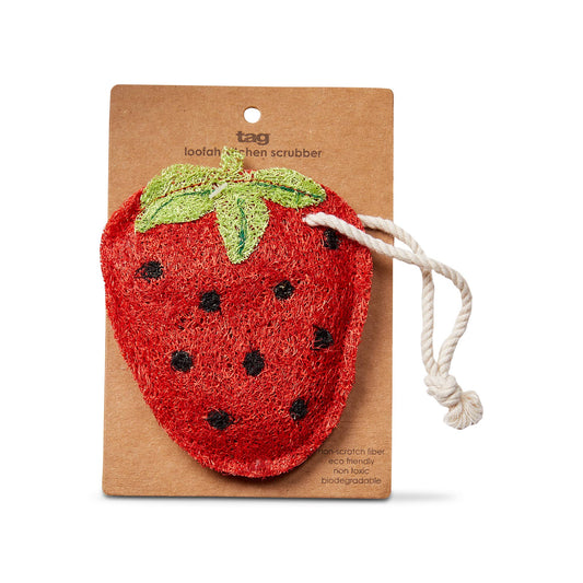 Red Strawberry Loofah Scrubber
