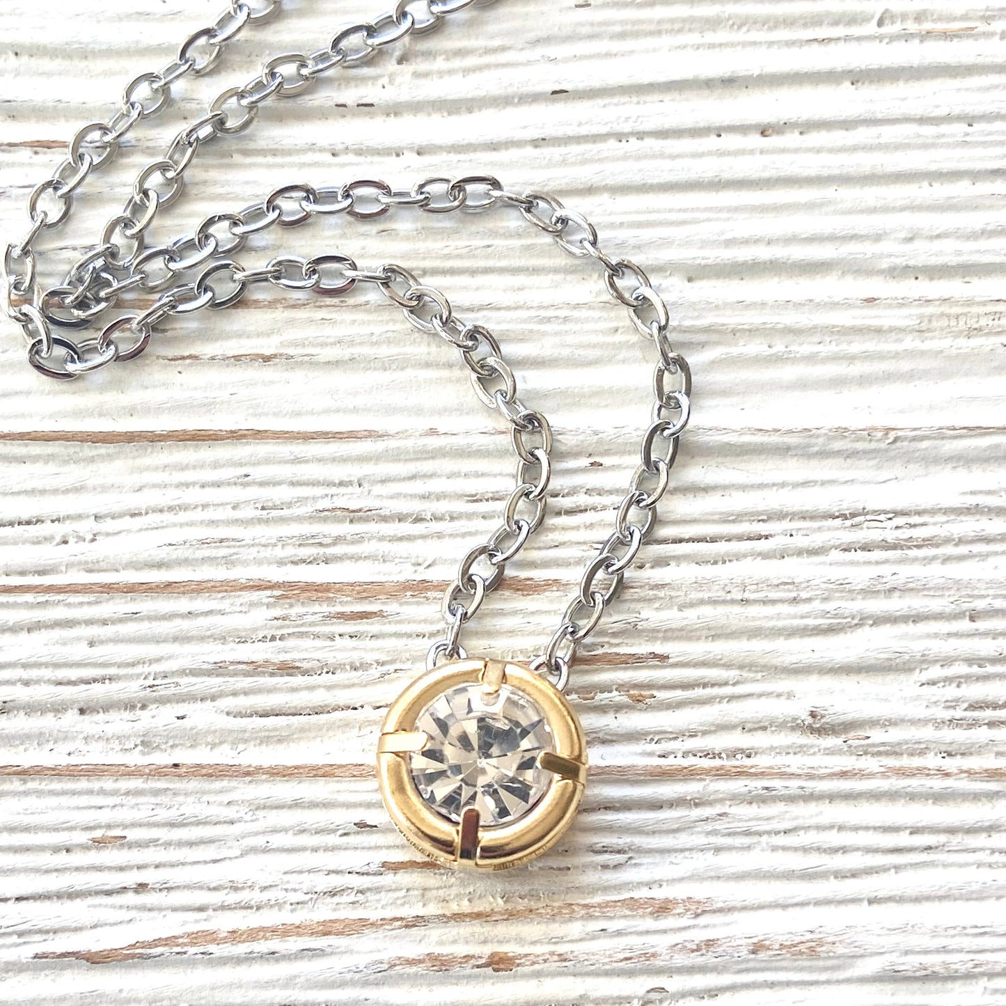 Mixed Metal Crystal Layering Necklace