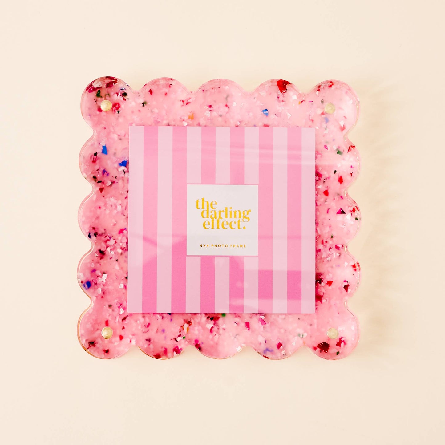 Confetti Pink Scalloped Frame