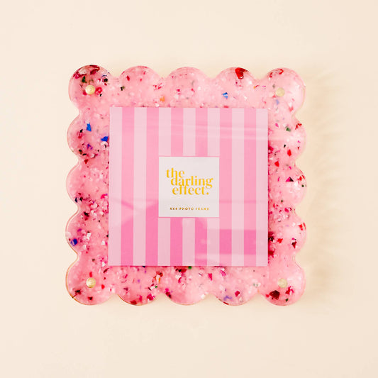 Confetti Pink Scalloped Frame