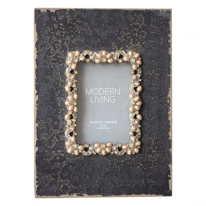 Black Wood & Jewels Picture Frame
