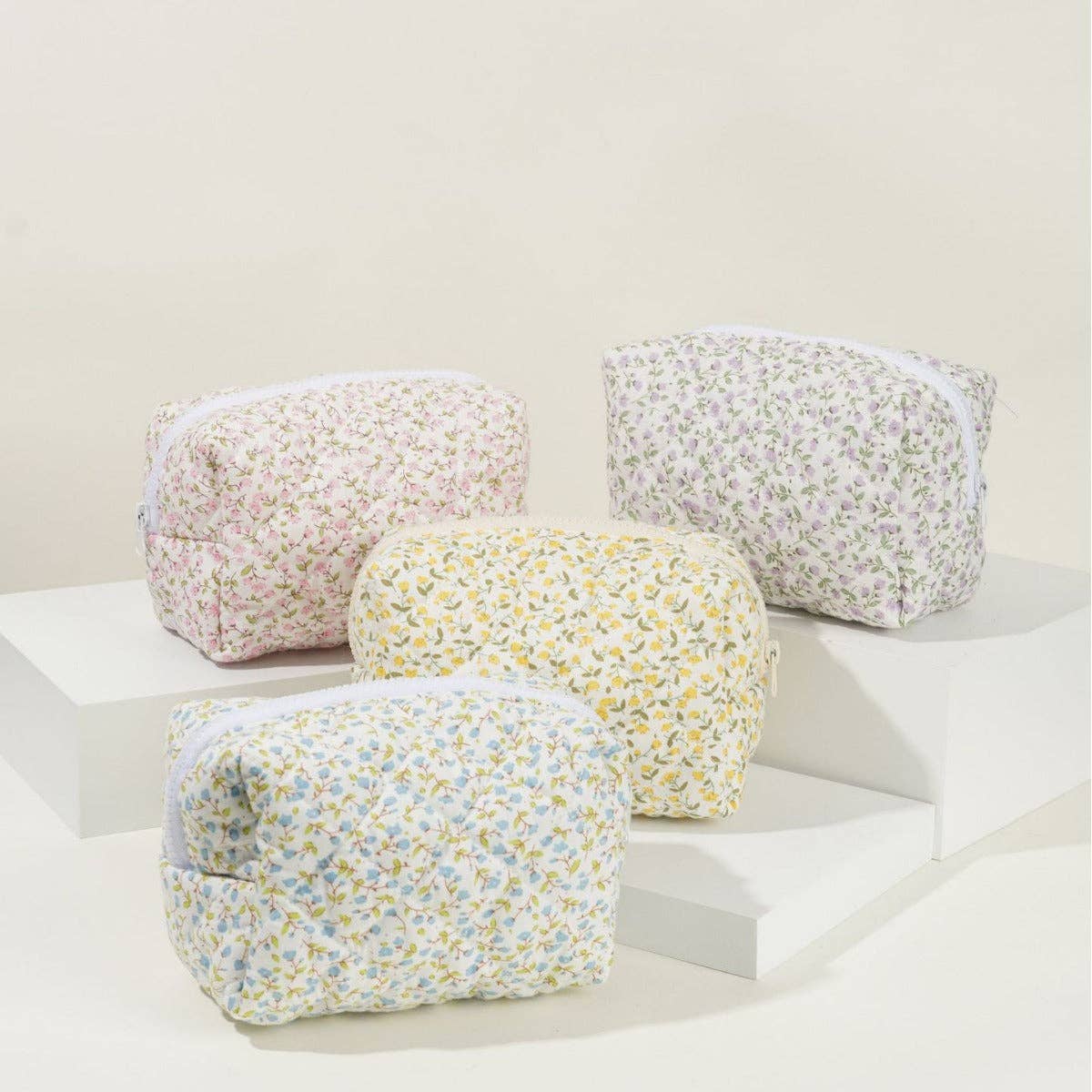 Floral Quilted Cotton Make Up Bag