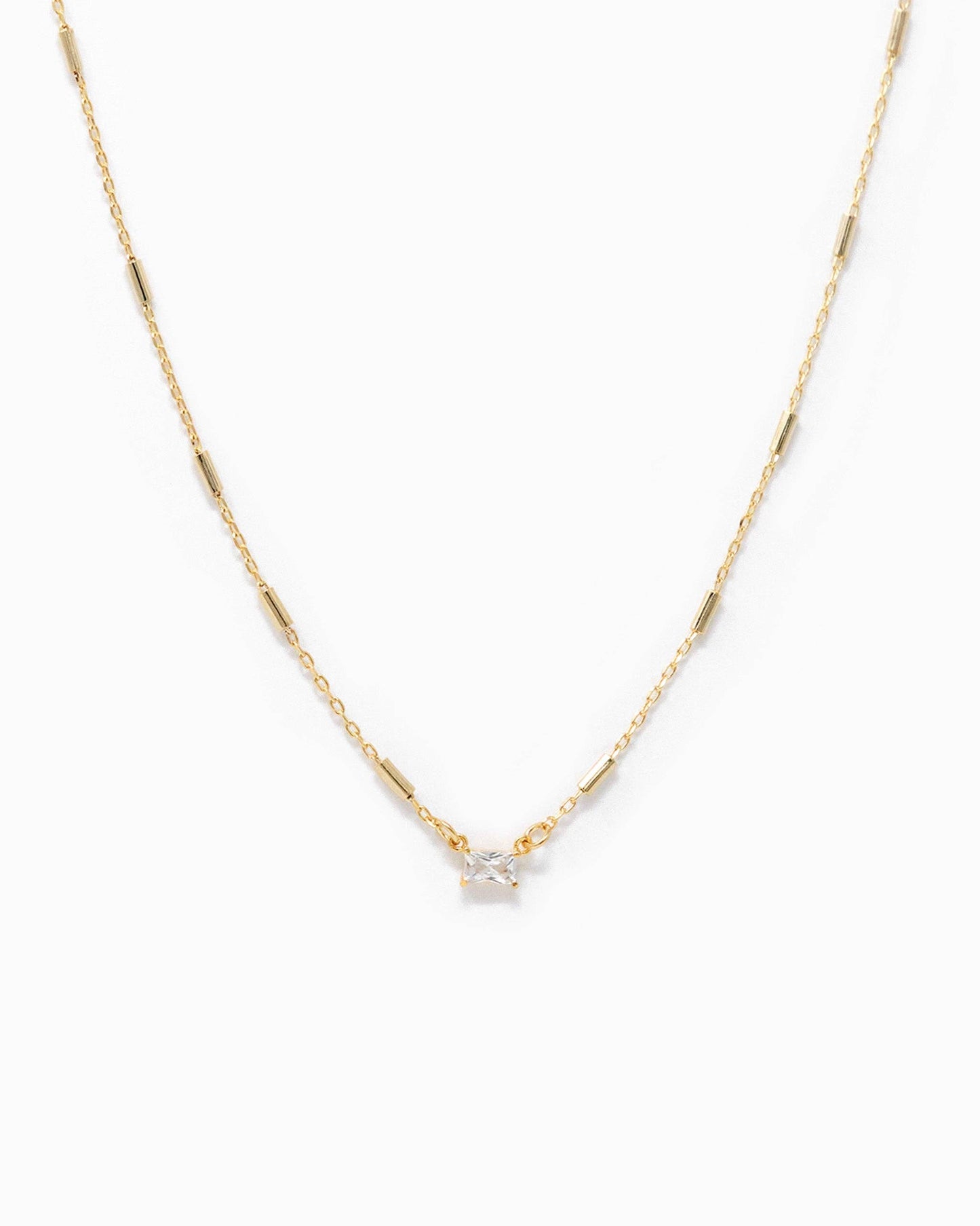 Baguette CZ Pendant Necklace
