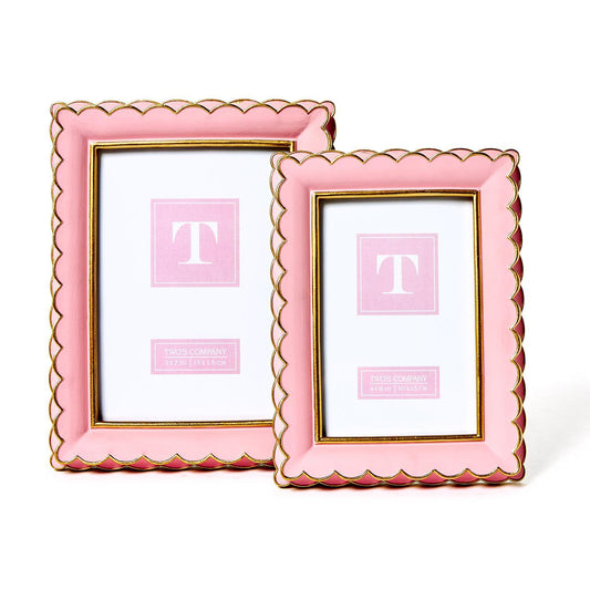 Scalloped Pink Picture Frames