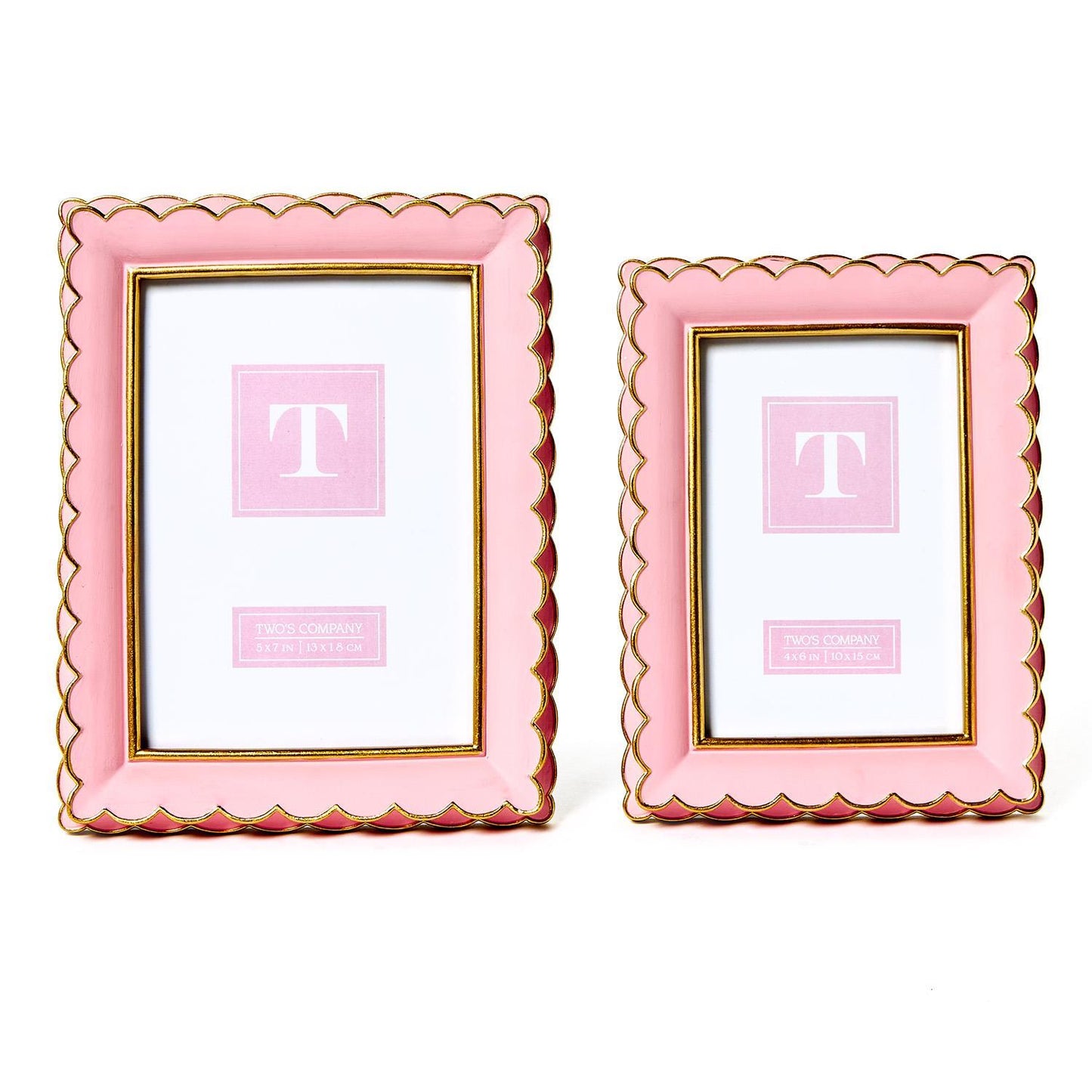 Scalloped Pink Picture Frames