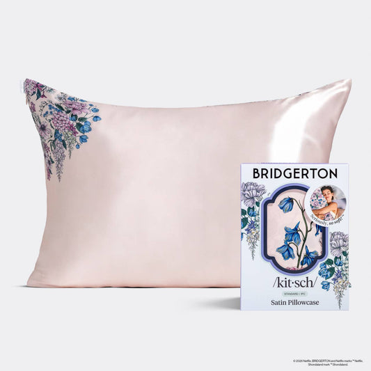 Bridgerton x Kitsch Satin Pillowcase in Wisteria- Standard