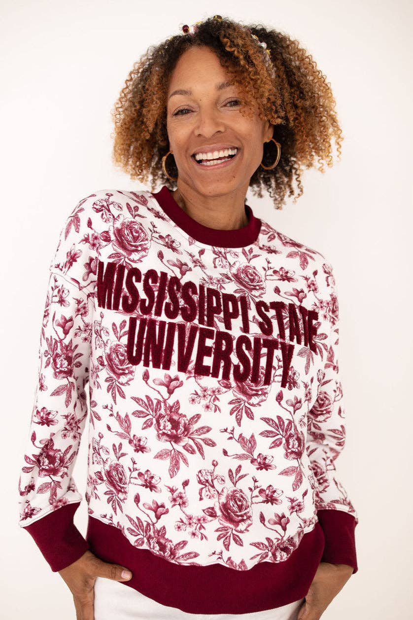Mississippi State Floral Toile Sweatshirt