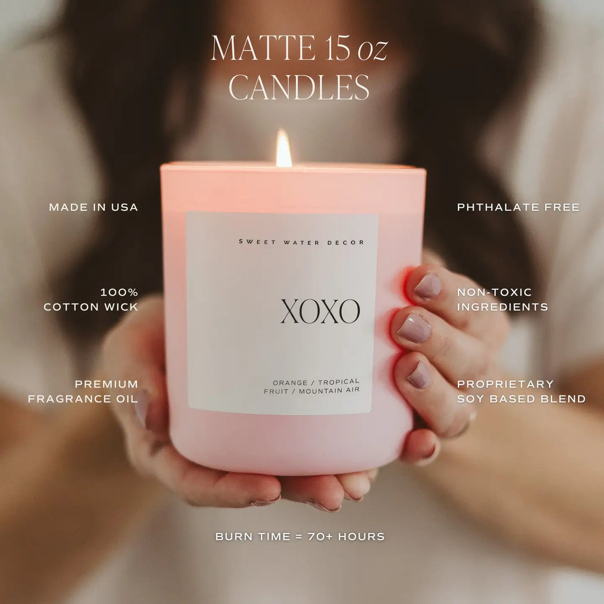 Pink "XOXO" 15oz. Candle