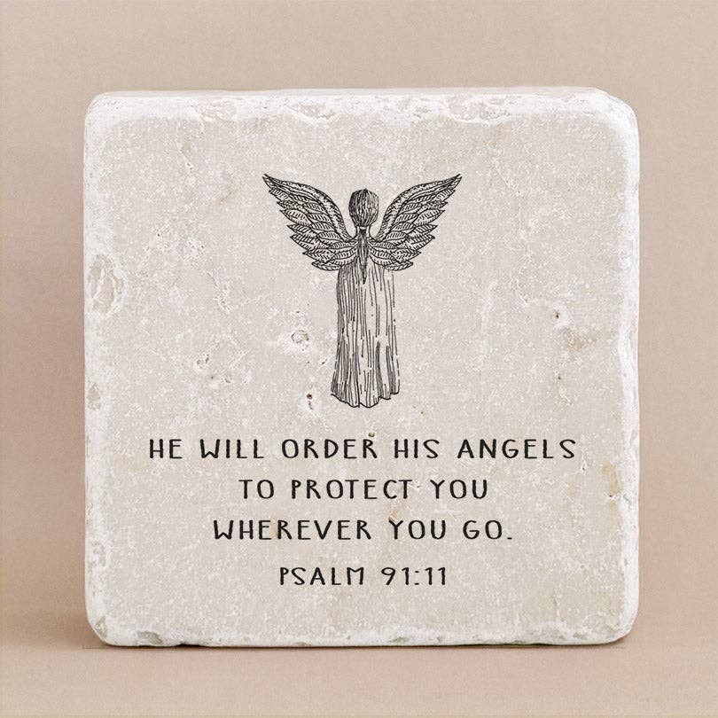Art Scripture Stone Psalm 91:11