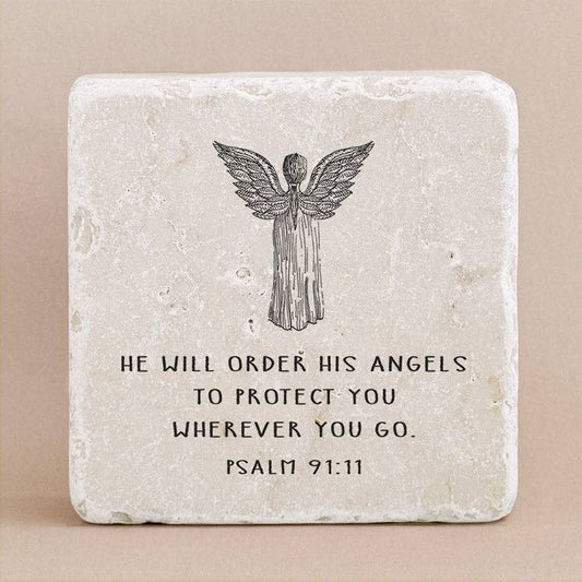 Art Scripture Stone Psalm 91:11
