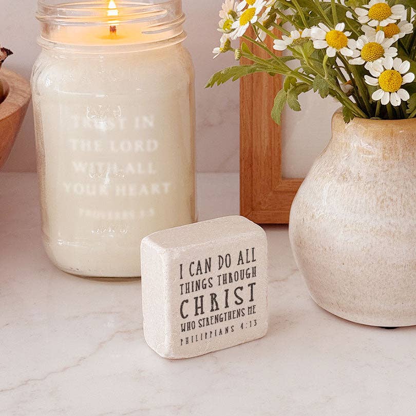 Art Scripture Stone Philippians 4:13