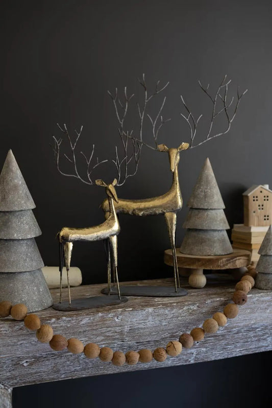 Antique Gold Metal Christmas Deer