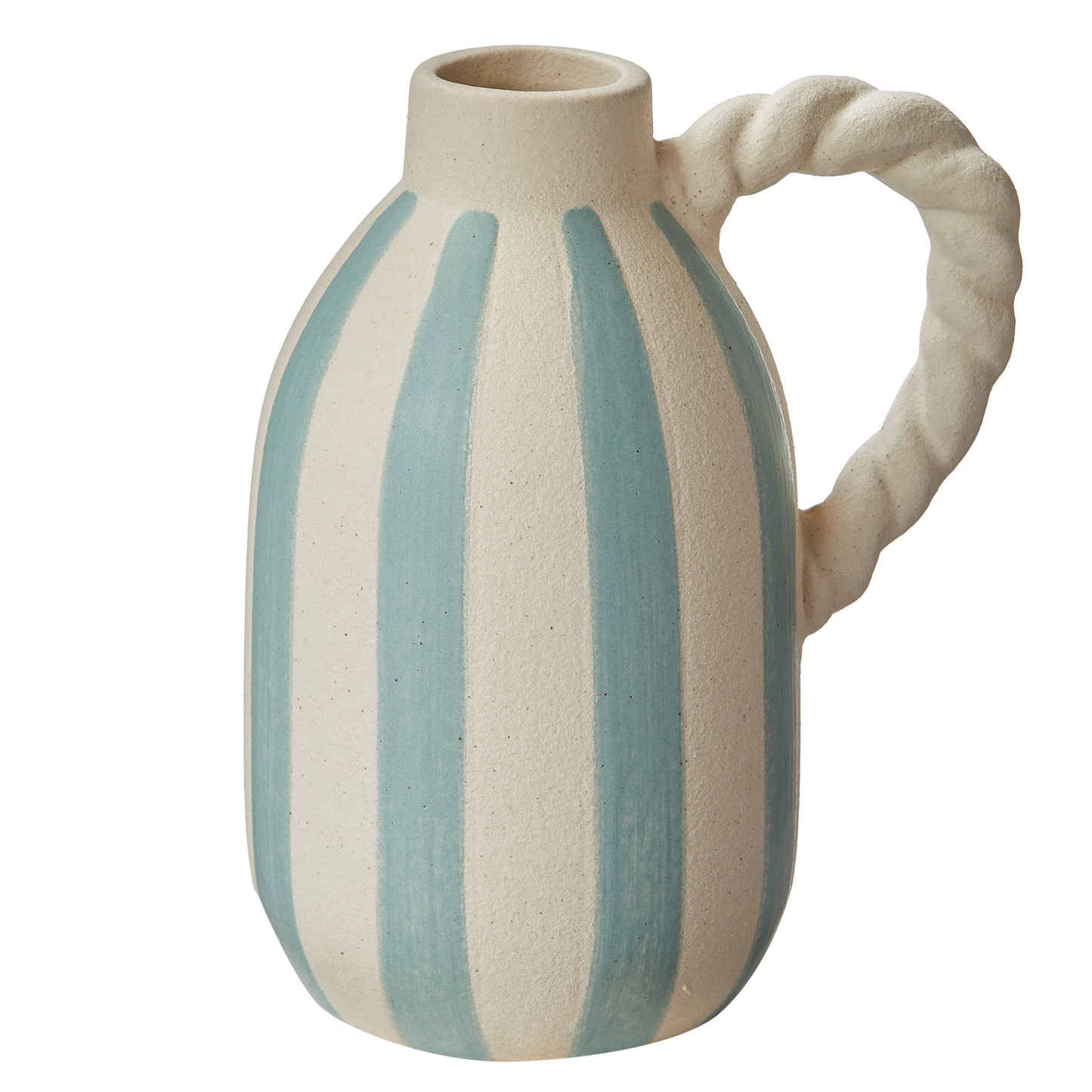Stripe Vase with Twisted Handle