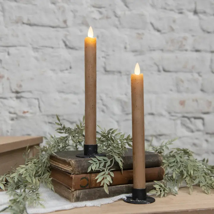 9.5" Moving Flame Taper Candle Set
