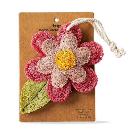 Pink Flower Loofah Scrubber
