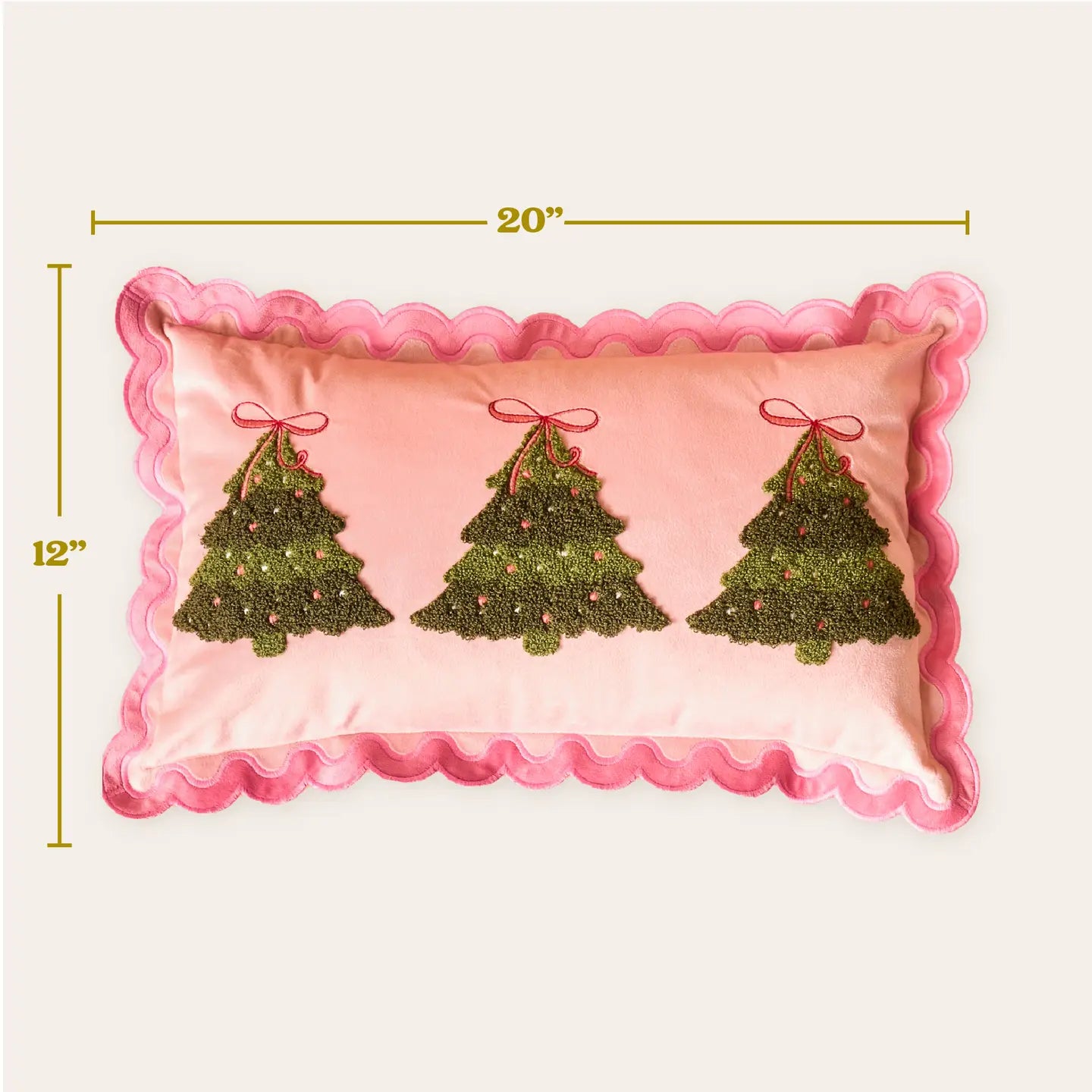Scalloped Twinkling Trees Pillow