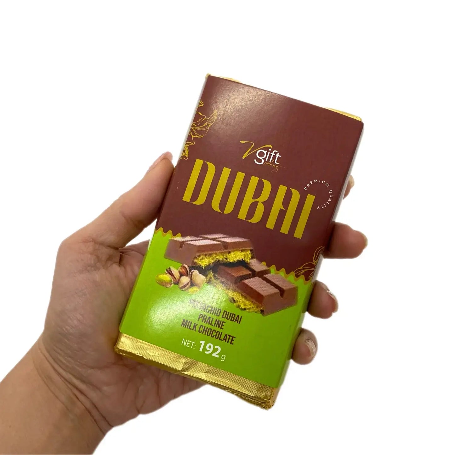 Pistachio Praline Dubai Chocolate Bar – Crispy