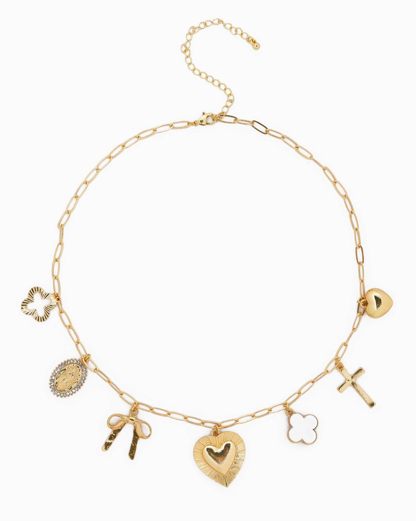 Multi Gold Chunky Charm Necklace