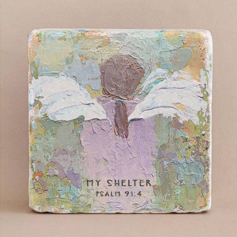 Art Scripture Stone Psalm 91:4
