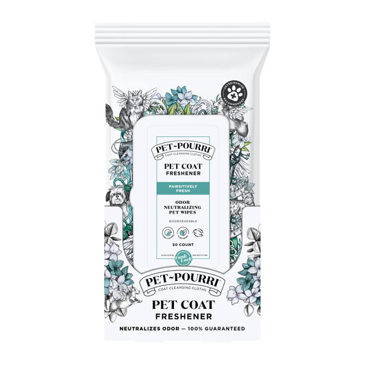 Pet~Pourri Pet Coat Wipes Pawsitively Fresh Scent