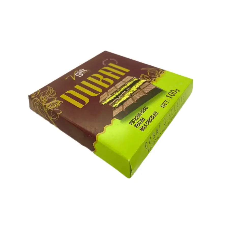 Pistachio Praline Dubai Chocolate Bar -100g