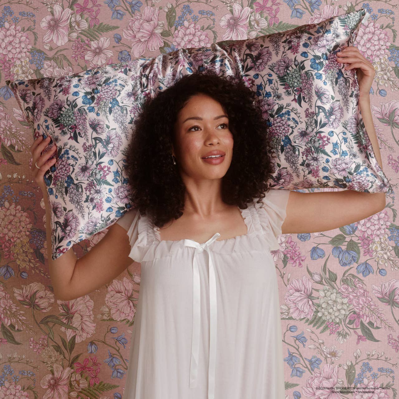 Bridgerton x Kitsch Satin Pillowcase in Wisteria - King