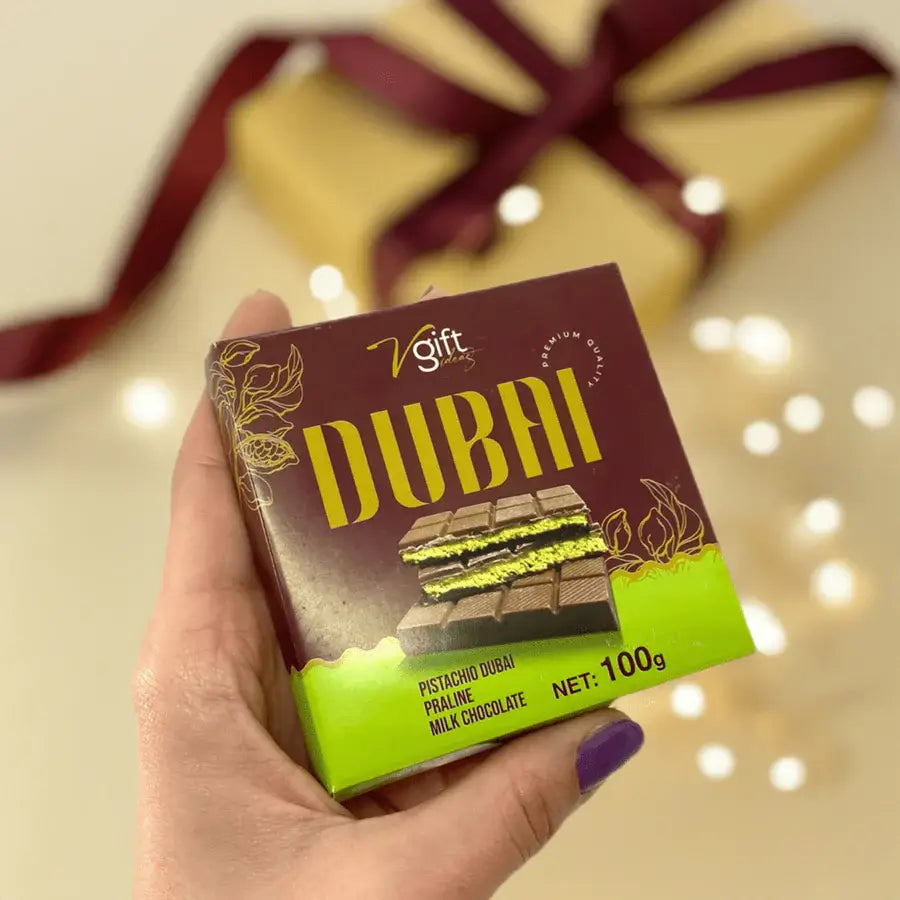 Pistachio Praline Dubai Chocolate Bar -100g