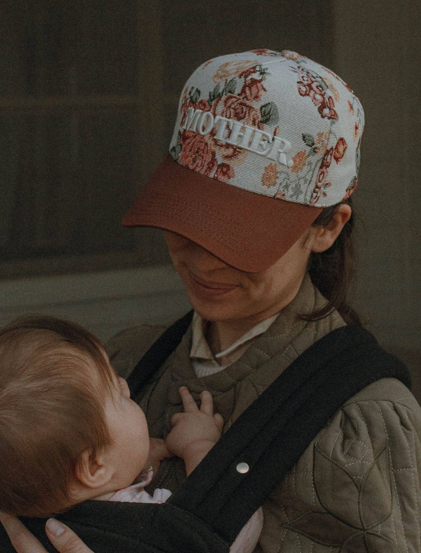 Floral "Mother" Embroidered Hat