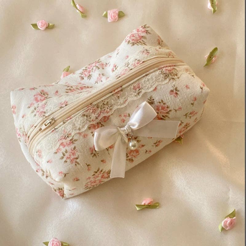 Pink Bow Makeup Bag