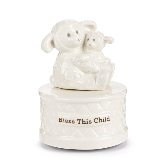 Prayer Ceramic Lamb Music Box