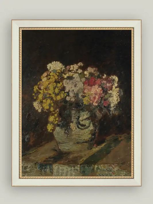 Vase of Pink & Yellow Flowers Picture Frame