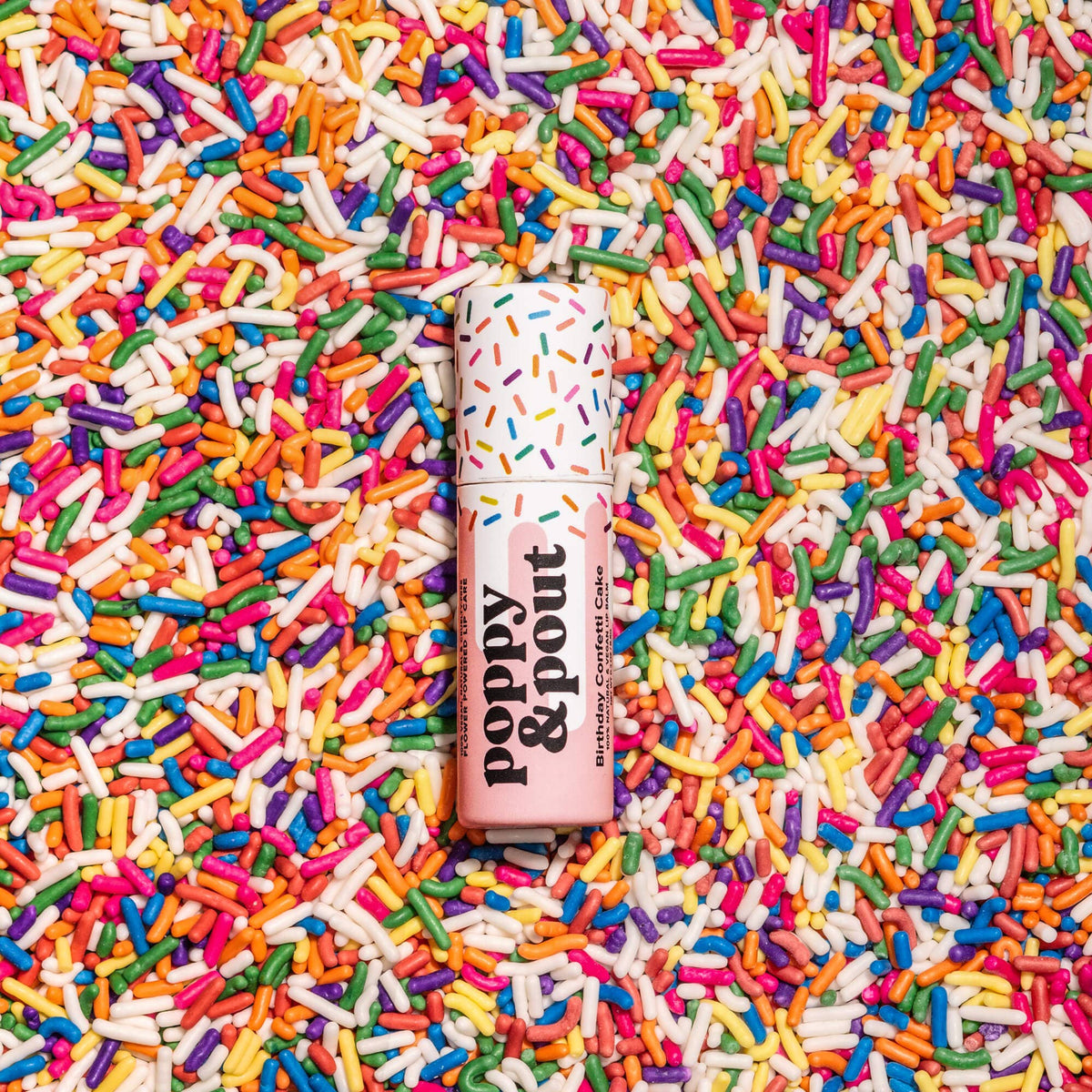Poppy & Pout Lip Balm, Birthday Confetti Cake