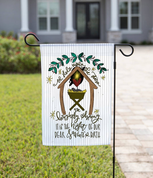 Oh Holy Night Nativity Garden Flag