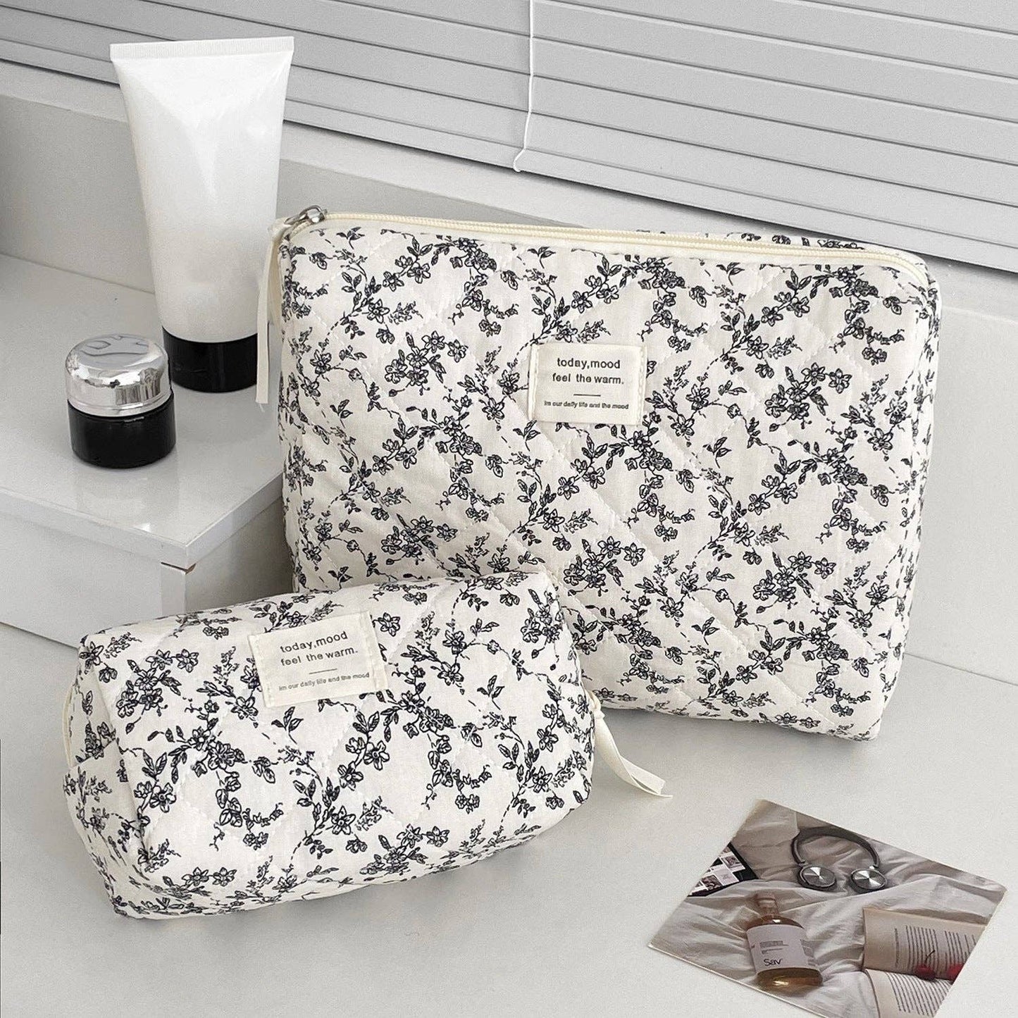 Floral Block Make Up Bag