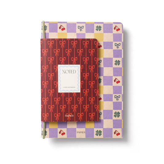 Checkerboard & Bows Softcover Notebook Set