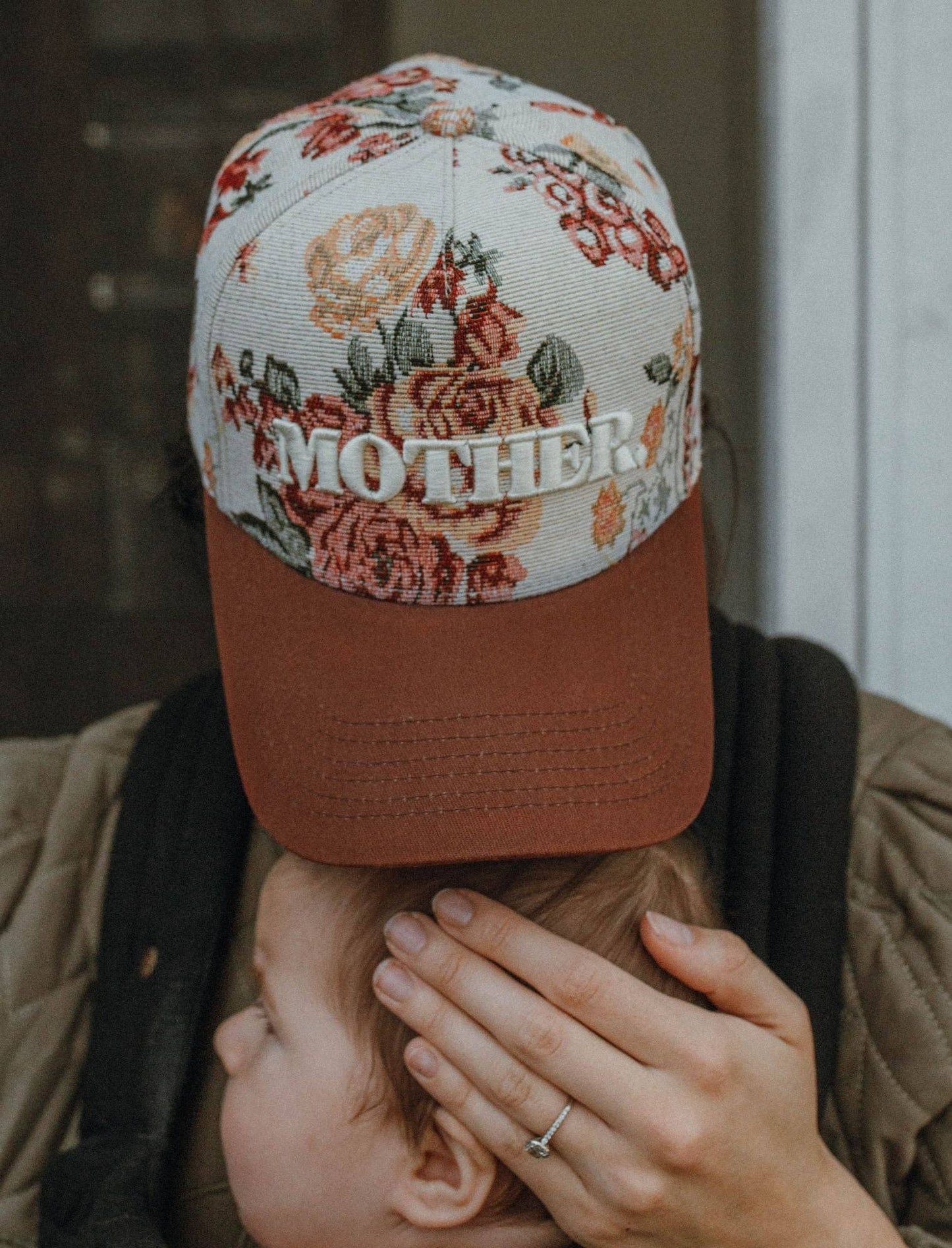 Floral "Mother" Embroidered Hat