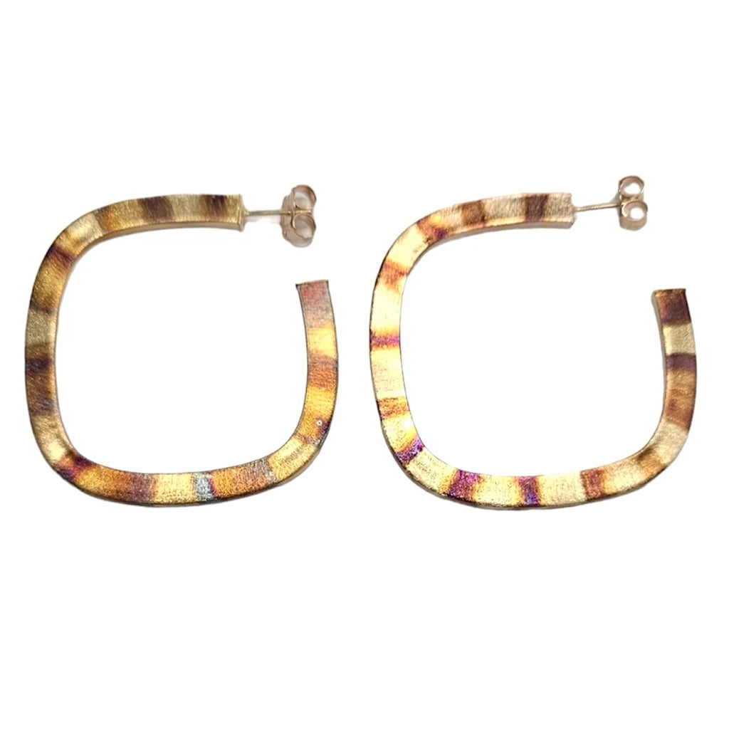 Burnished Square Elisa Hoops